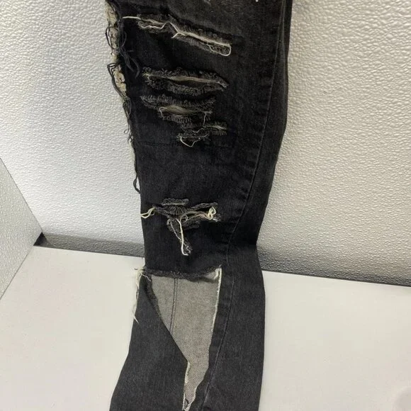 NEW WHO DECIDES WAR by Ev Bravado Gnarly Destroyed Denim Jeans – Black Size 32